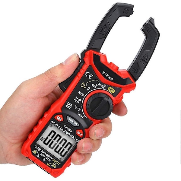 HT206 AC/DC Mini Digital Tangamperemeter til Måling af Spænding AC Strøm Modstand (HT206D)