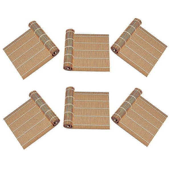 6 kpl bambu-sushimattoja sushin rullaamiseen