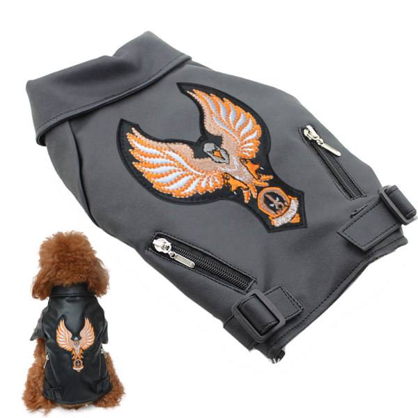 Dog Winter Coat Pu Leather Motorcycle Jacket For Dog Pet Clothes Leather Jacket, Waterproof-Xxl