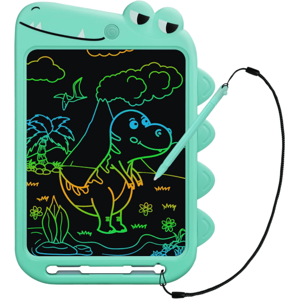 LCD-skrivtavla för barn, 10-tums rittavla i färg, ritbräda för dinosaurieleksaker, lämplig för 3-åriga pojkar och flickor