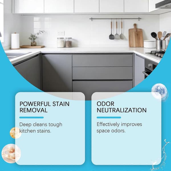 All-purpose cleaner and disinfectant for the kitchen Plant-based & Safe for sticky kitchen cabinets