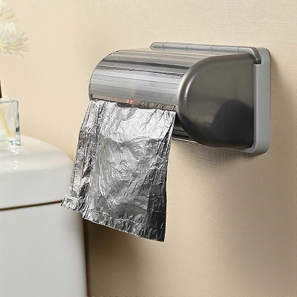 Hållare för sopsäckar, dispenser för sopsäcksrullar, väggmonterad köksdispenser för sopsäckar, vit Grey