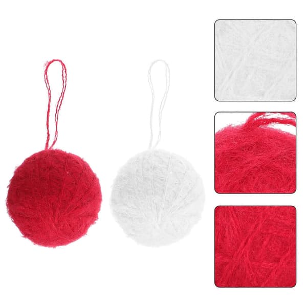 Julekuler i ullgarn til julefest, hengende, 20 stk