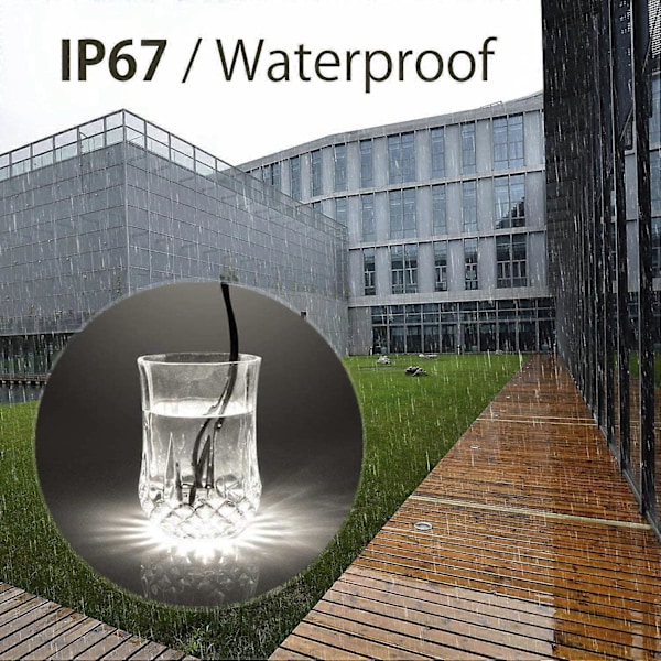 16 stk. LED indbyggede spotlights, IP67, 0,6W DC12V, hvidt lys [Energiklasse A+]