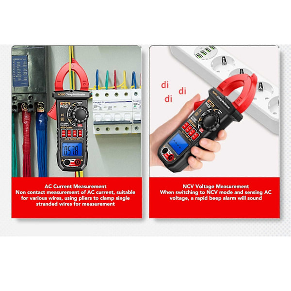 Digital Tångmätare 4000 Räkningar Hög Noggrannhet Multimeter LCD-Skärm AC DC Tångström Mätare