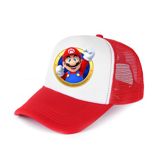 Super Mario Luigi Bros Hattar Anime Cosplay Kostym Retro Speltema Mesh Baseballkeps Barn Pojkar Flickor Kreativa Gåvor Red-1