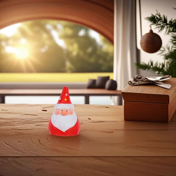 Jul Tomte Dekoration Skrivbordsutsmyckning för Hem 1st Rött Trä