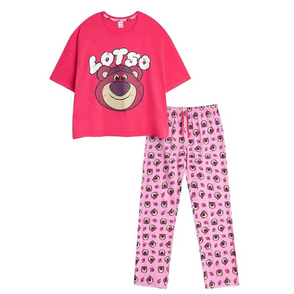 Pyjamas med Lotso-ansikte för damer, kortärmad lång pyjamas