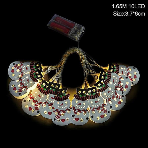 Christmas Doll String Lights, Bells, Snowman, Santa Claus Walking Stick, LED Decorative Lights