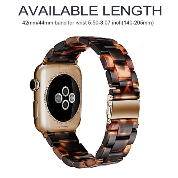 Kompatibel med Apple Watch-armband 38-40 mm/42-44 mm Serie 5/4/3/2/1, smalt resin-armband -42-44 mm-sköldpaddsmönster