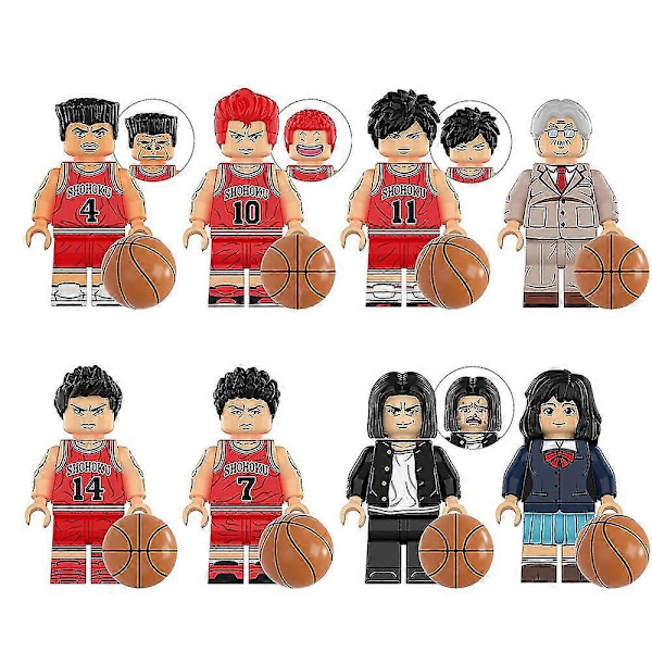 8 stk./sæt The First Slam Dunk Byggeklodser Mini Figurer Actionfigurer Samleobjekt Legetøj Dekoration Børnefødselsdagsgave