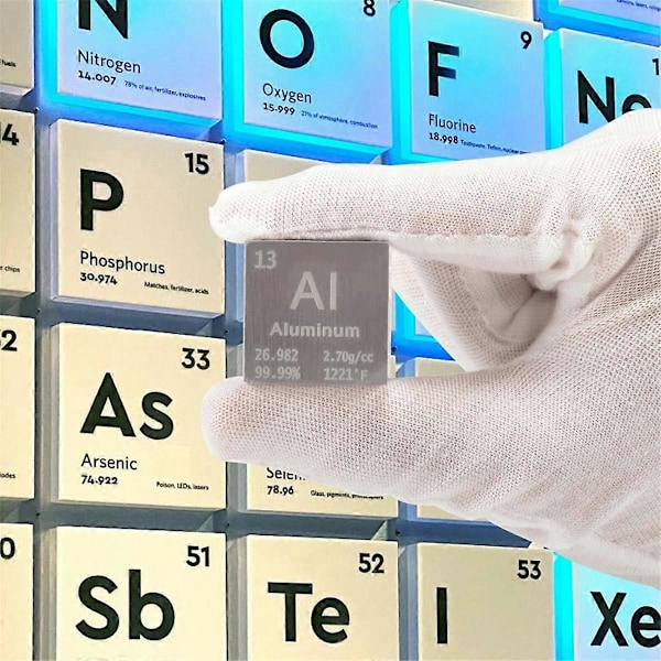 Aluminium Kvadrat Tetthet Kvadrat Rent Metall for Elementsamlinger Lab Eksperiment Periodisk System
