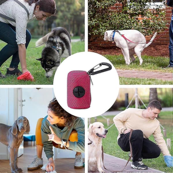 Bærbar håndfri hundepose-dispenser