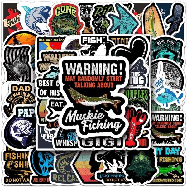 51 st Sea Fishing Series Stickers Vattentät Vinyl Stickers Söta och roliga Stickers Laptop, surfplatta, telefon, vattenflaska, vattenflaska
