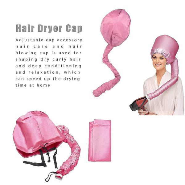 Hårtørrerhætte Bærbar Blød Hårtørrende Salonhætte Justerbar Hætte Tilbehør Hårpleje Hårtørrerhat Hjem (pink)