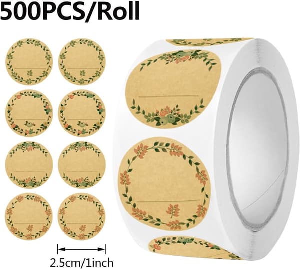 500 pcs - Labels - Jar Labels - Jam Labels - Gift Labels - Household Labels - 50 mm
