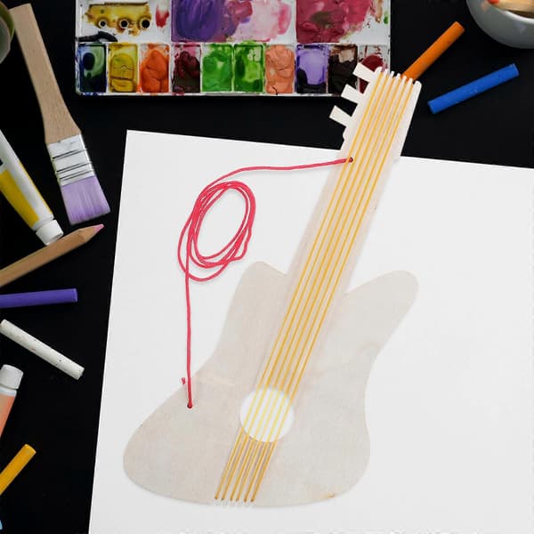 DIY Tre Gitarsett for Barn Barnehage 4 Sett Umalt Musikkinstrument