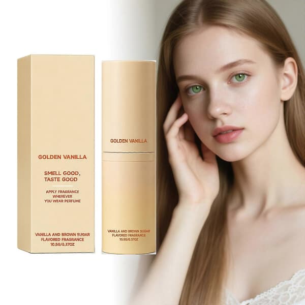 Golden Vanilla Solid Fragrance Stick, 10.5g Växtextrakt Infunderad Bärbar Balm Parfym