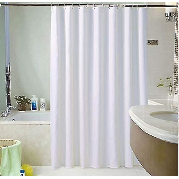 Enkel vit duschdraperi - 180 x 220 cm - Extra lång Styv