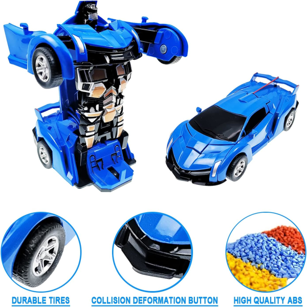 Förvandlad leksaksbil för pojkar 2-7 år, robotbilleksak för pojkar 4 år, födelsedagspresent för barn 2-7 år