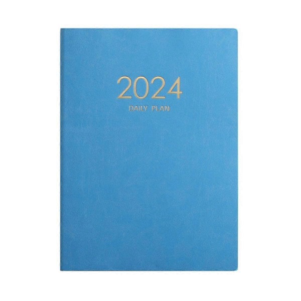 2024 Blå Plan Notesbog Kalender Fortykket Daglig Plan Notesbog Ugentlig Notesbog Kontor Skoleartikler