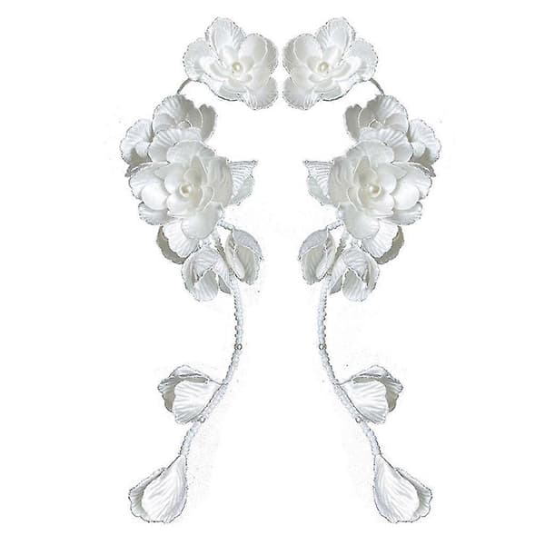 Blomsterhodeplagg Håndlaget Blomsterøreheng Elegante Øredobber For Brud