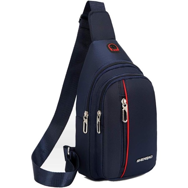 Liten Sling Kompakt Crossbody-väska Bröstaxel Resväska Handväska för män Kvinnor med hörlurshål Vattentät (blå)
