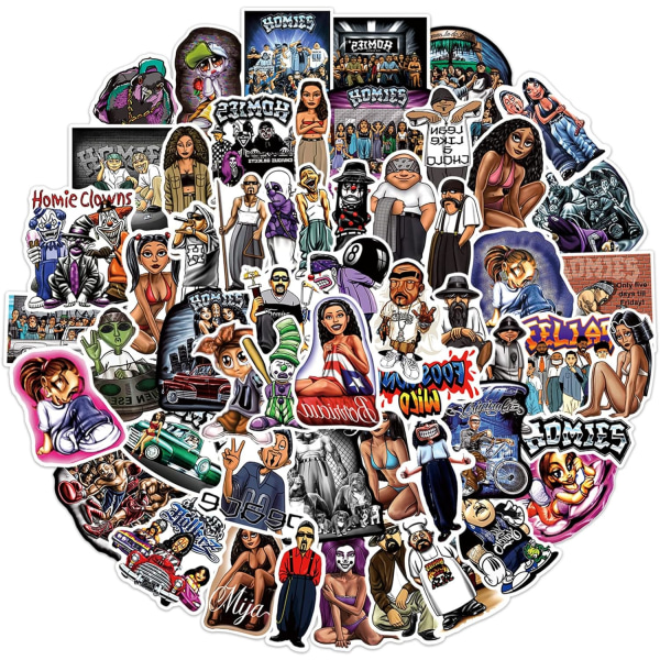100st Cool Estetisk Vinyl Chicano Graffiti Hip Hop Bro Stickers Hydro Flask Bil Motorcykel Skateboard Party Inredning för barn Tonåringar och vuxna