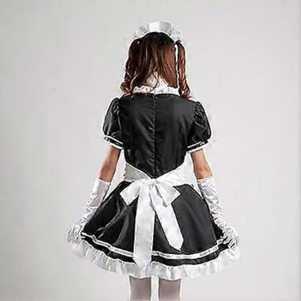Anime Cosplay för kvinnor Franskt förkläde Hembiträde Fancy Dress Kostym, 100% Ny