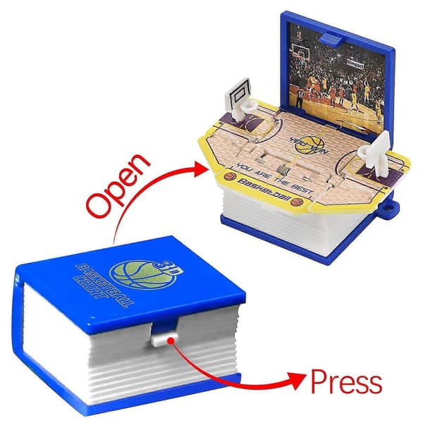 Basketbollsplan Vikbar Studsbok Mini Nyckelring Basketbollsplan Hänge Leksak