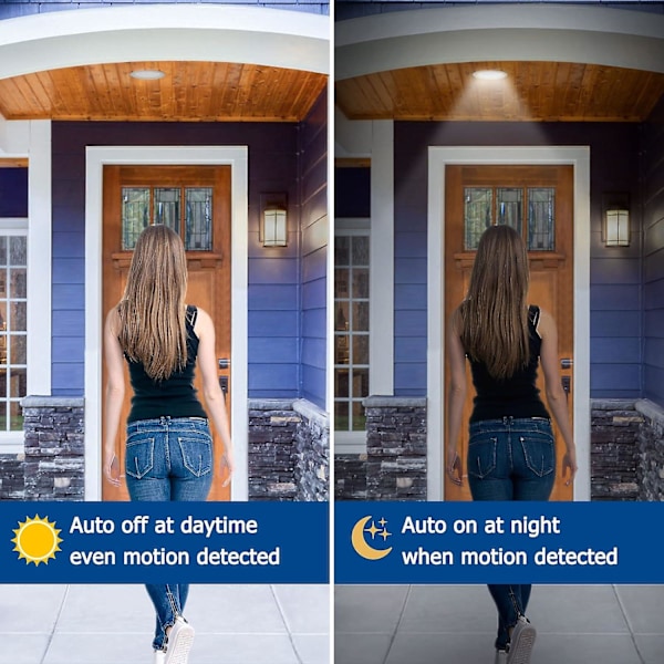 Twilight Sensor Pære E27 12W Kold Hvid 6000K 1000lm, AC 230V, 120 grader, Auto tænd/sluk, E27 Lysdetektor Pære til Indgangshave Udendørs, sæt med 2