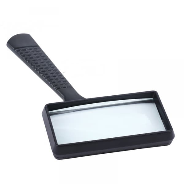 Black Lightweight Exquisite Craftsmanship and Excellent Work 4X Rectangular Handheld Large Reading Magnifying Glass