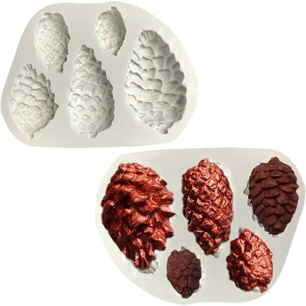 DIY Jultema Choklad Tallkottekaka Silikonform (Grå) 2 Stycken