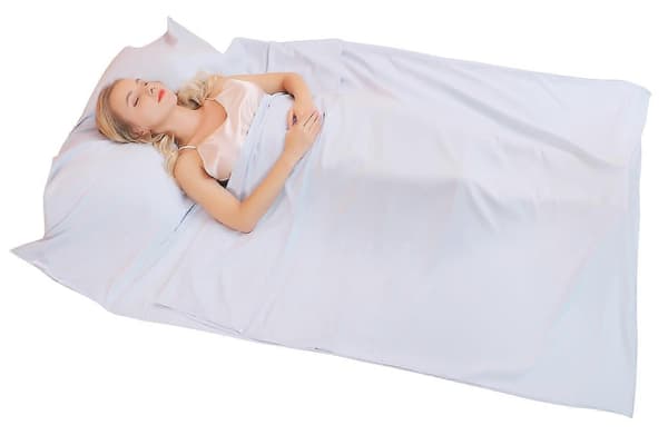 Sovsäcksfoder 215x110CM, Bärbara Lätta Sovsäckar, Reselakan med Kuddfack för Vuxna Tonåringar Hotell Resor Camping Hem
