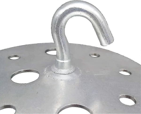 Loftkrog med rund metalbase 90 mm kraftig lysekronekrog, 2 stk.