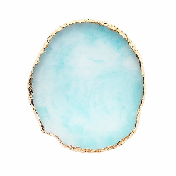 Nail Art Oval Palette Agate Stone (blå) smink