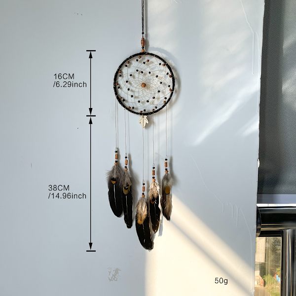 Livets drømmefangere for soverom voksen brun Boho drømmefanger veggdekor for jenter Chakra krystallhelbredende steiner hengende ornament romdekorasjon