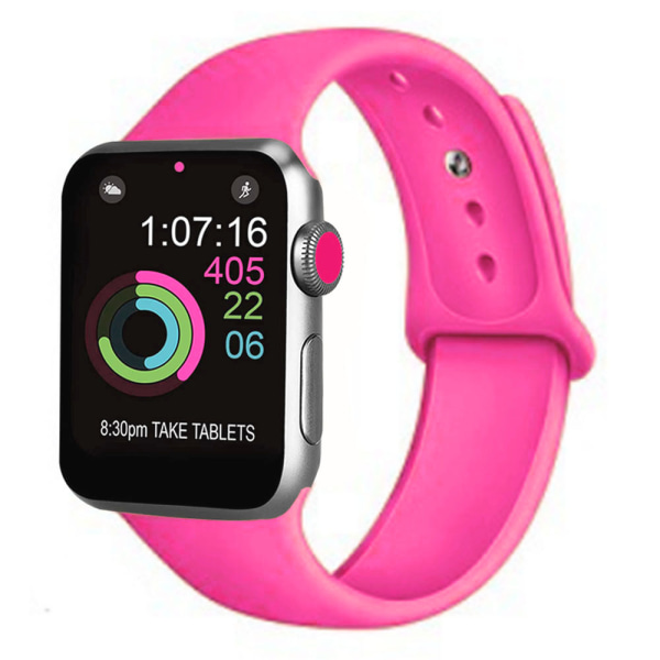 Sport Band Compatible Watch 42-44mm Soft Silicone Replacement Sport Band Compatible with iWatch Series 5/4/3/2/1, S/M, M/L-barbie powder