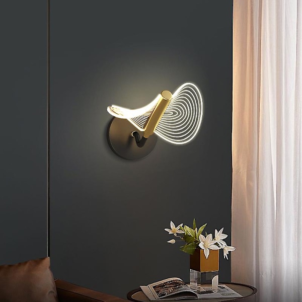 LED væglampe, moderne LED væglampe, væglampe med simpelt design, velegnet til korridorer, trapper, stuer, soveværelser (trefarvet variation)