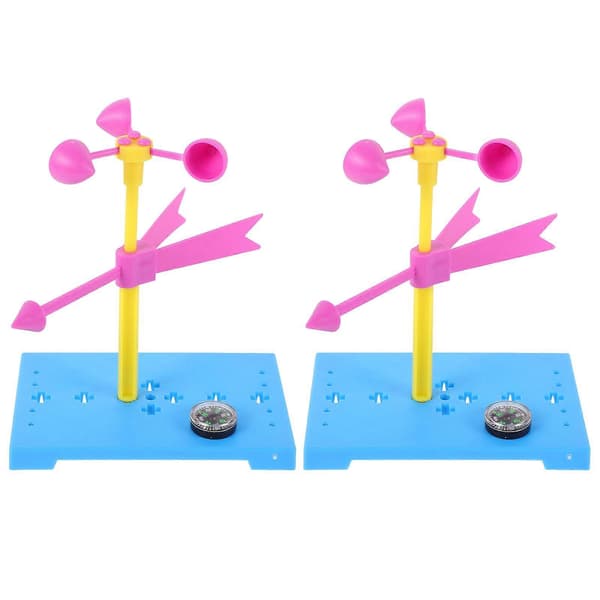 DIY vindfløy leketøy håndlaget anemometer vitenskapelig eksperiment for barn 2 sett