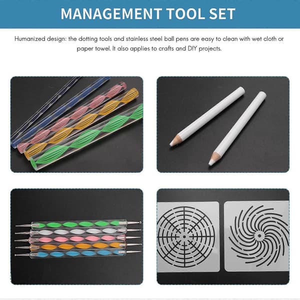 45 delar Mandala Dotting Tools Set, Stencil Painting Arts Supplies Tools Kits Inklusive Stencilmallar, Mini Staffli