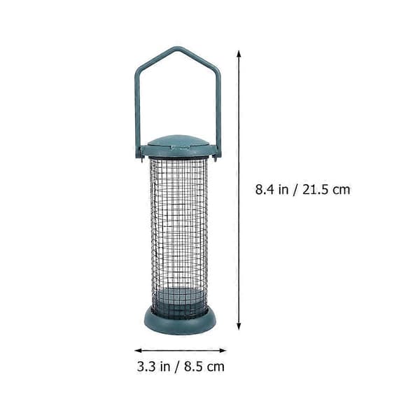 Grøn fuglefoderdispenserbeholder til havefodring, sæt med 2 stk.