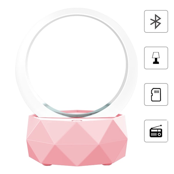 Bärbar trådlös Bluetooth högtalare LED-ljushögtalare Bluetooth 5.0 med LED-ljusläge för smartphone-rosa