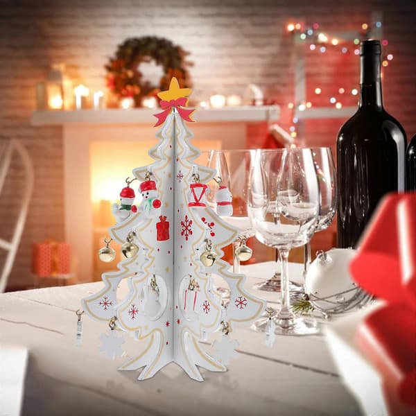 Julgran i trä Mini julmodell för julfestdekoration