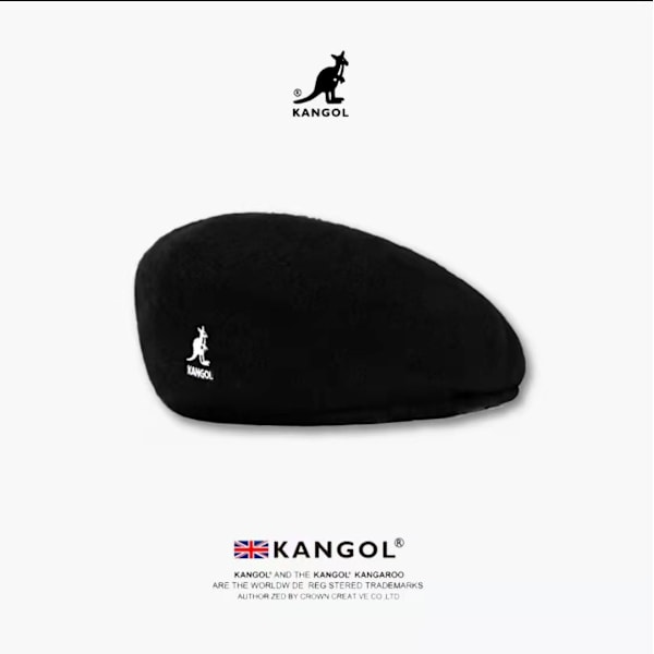 Kangol 504 Flat Cap Herrar Kvinnor Casual Basker Hatt Vinter Newsboy Caps För Herrar Kvinnor svart stål M（56-58cm）