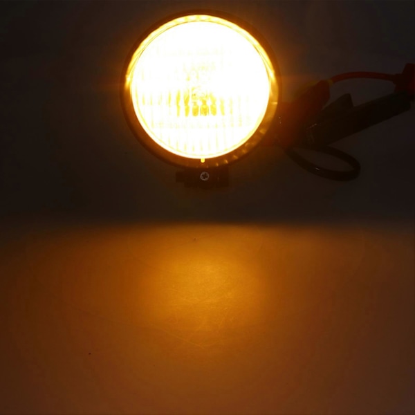 5in 12V Motorcykel Forlygte Rund Gul Linse Sort Hus Universal til Retro Motorcykler