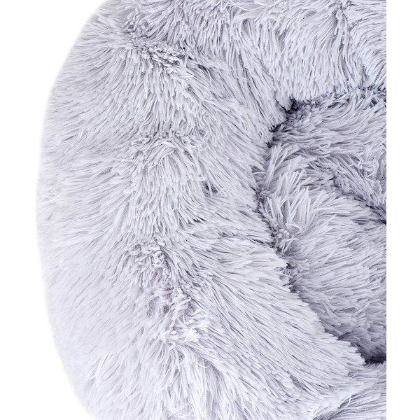 Queta Kattsäng, Vacker Djursäng, Liten Hundbädd Husdjursbädd Plysch Mjuk Rund Kattsäng (50cm) Gradient gray Diameter 50 cm