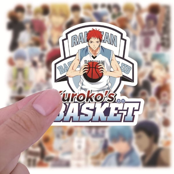 50 st japanska Anime Kuroko's Basketball Stickers Vattentät Vinyl Kawaii Stickers för Barn Tonåringar Vuxen Skateboard Dator Laptop Gitarr