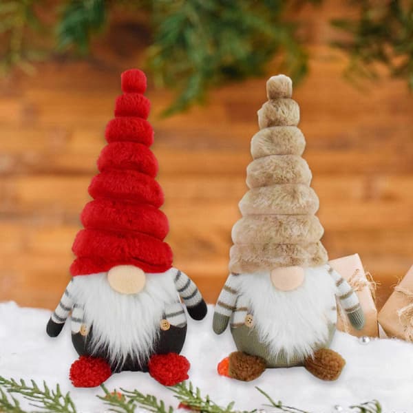 Dverg Nisser Leketøyfigur Polyesterpynt til Hjemmedekorasjon Julepynt Håndlaget Julepynt Lys Kaffe