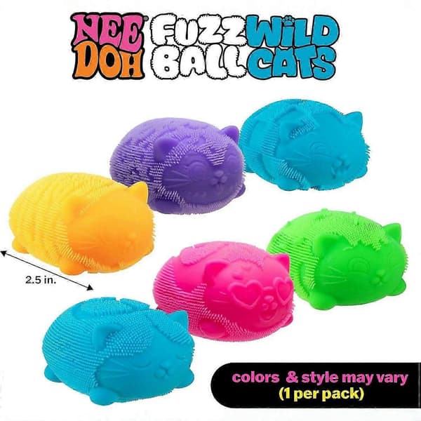 Søde Katte Fuzzy Stressbolde, Bløde Klemme Squishy Legetøj til Angst- og Stresslindring, Bærbart Dekompressions Fidget Legetøj til Børn og Voksne